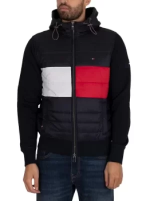 Image of Mix Media Zip Through Hoodie