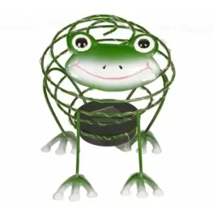 image of Gardenkraft - 14990 Solar Powered Light Up Frog Garden Feature