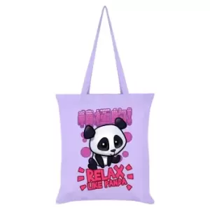 image of Handa Panda Relax Like Panda Tote Bag (One Size) (Lilac)