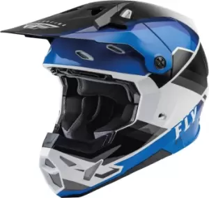 Image of FLY Racing Formula CP Rush Motocross Helmet, black-white-blue Size M black-white-blue, Size M