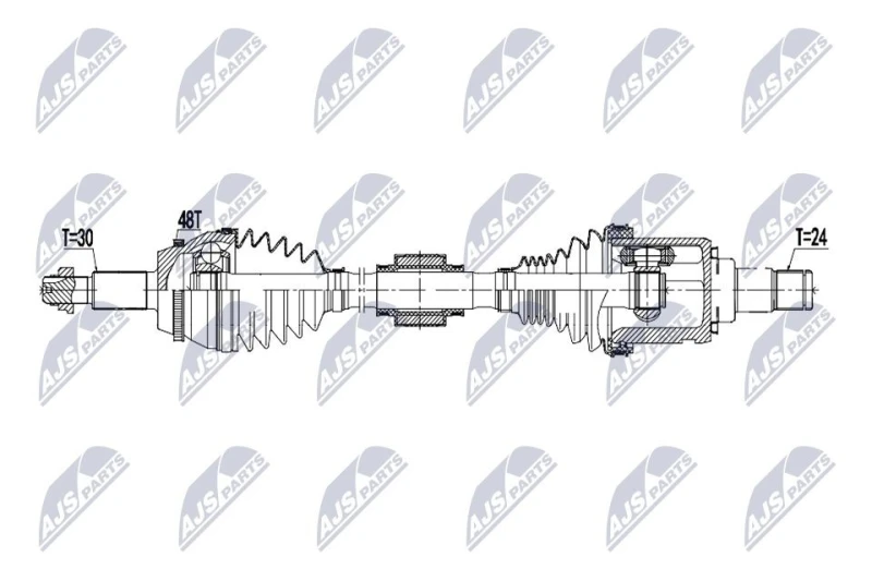 Image of NTY NPW-TY-259 Drive shaft Automatic Transmission, Front Axle Left Drive Shaft (13)