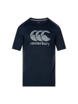 Image of Canterbury Vapodri Poly Logo Tee, Navy Size M Men