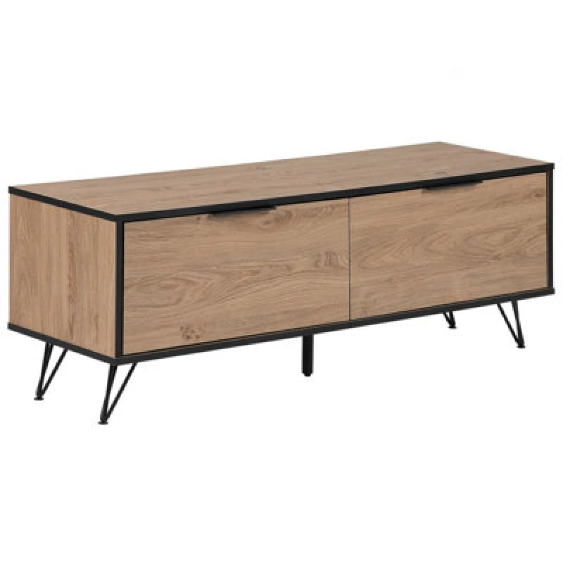 Image of Beliani Industrial TV Stand Halston Brown/ Black