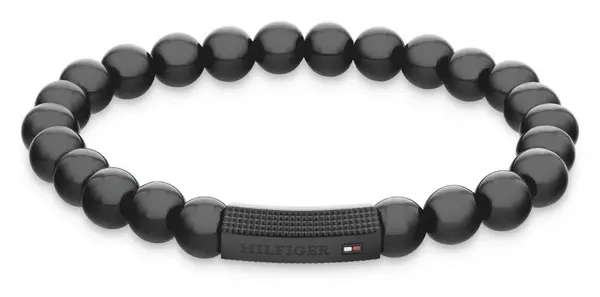Image of Tommy Hilfiger 2790581 Mens Beads Black Onyx and Black Jewellery