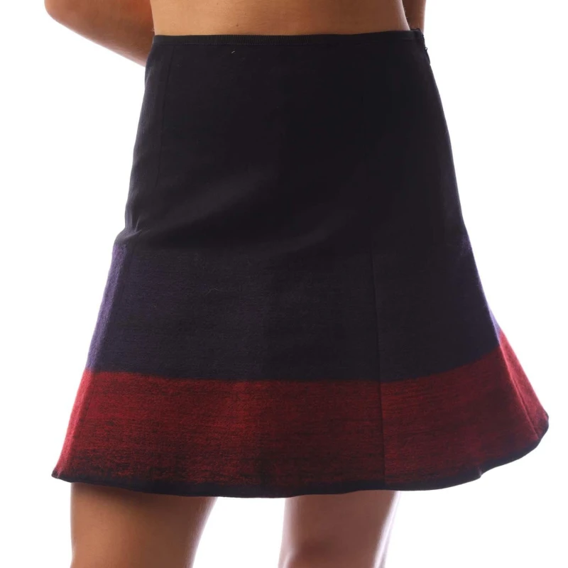 Image of Emporio Armani Dip Dyed Flared Mini Skirt Black female 8