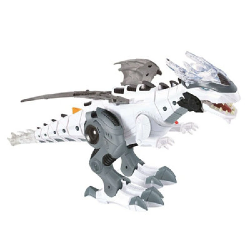 Image of Alivio Walking Spraying Dinosaur Toy, Fire Breathing Water Spray With Lights And Sounds For Kids (White)