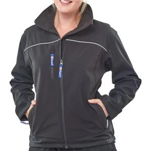 Image of Click Workwear Ladies Soft Shell Water Resistant Jacket 2XL Black Ref