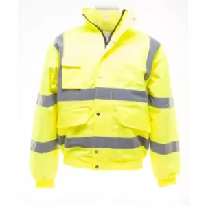 Yoko Mens Hi-Vis Bomber Jacket (M) (Hi-Vis Yellow)