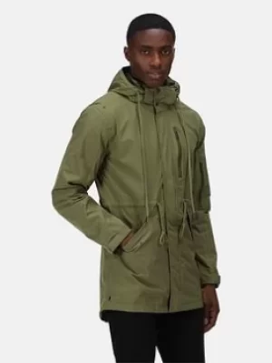 image of Regatta Asher Waterproof Hooded Jacket, Green Size M Men