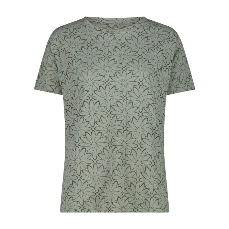 Image of CMP Washed Jersey T-Shirt with Print Womens CMP Vert Female XS