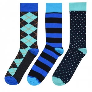 image of Happy Socks 3 Pack Socks - Blue 6002