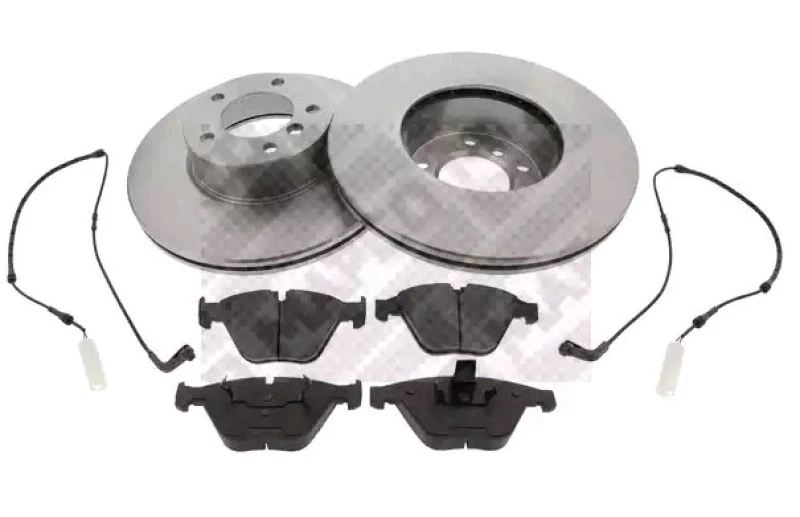 Image of MAPCO 47763 Brake disc and pads set Front Axle, Brake Disc Type: Vented, incl. wear warning contact Brake Set,disc brakes (3405)