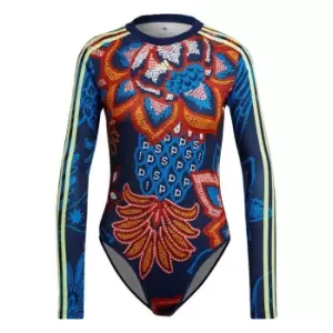 image of adidas FARM Rio Bodysuit Womens - Mystery Blue / Hi-Res Yellow