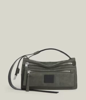 image of AllSaints Ladies Leather Abrielle Shoulder Bag, Khaki