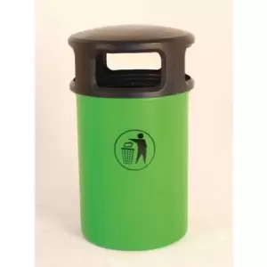 Image of Slingsby 90L Hooded Top Litter Bin - Green