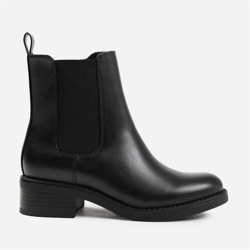 Image of Where's That From 'Serna' Wide Fit Ankle Boot With Elastic Panel And Side Zip Black