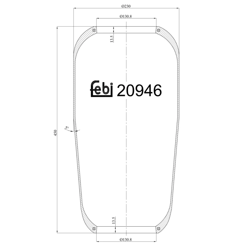 Image of FEBI BILSTEIN 20946 Boot, air suspension Front Axle Right Boot,air suspension (324)