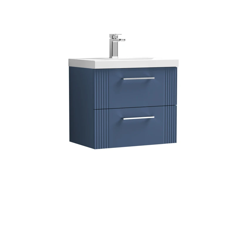 Image of Balterley 2 Drawer Wall Hung Vanity Unit with MidEdge Basin Blue 600mm Blue