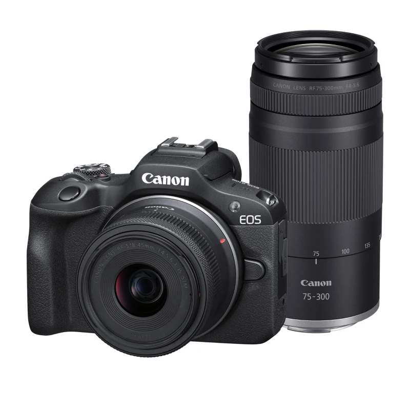 Image of Canon EOS R100 APS-C Mirrorless Camera inc RF-S 18-45mm + RF 75-300mm