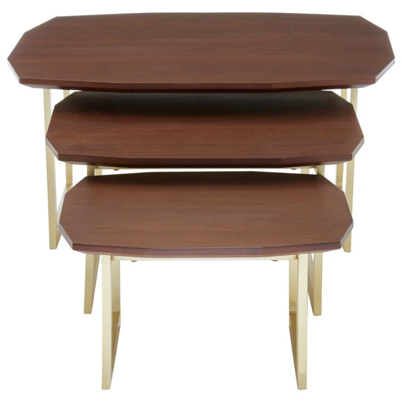 Image of Fifty Five South Villi 3 Nesting Tables Brown unisex One Size