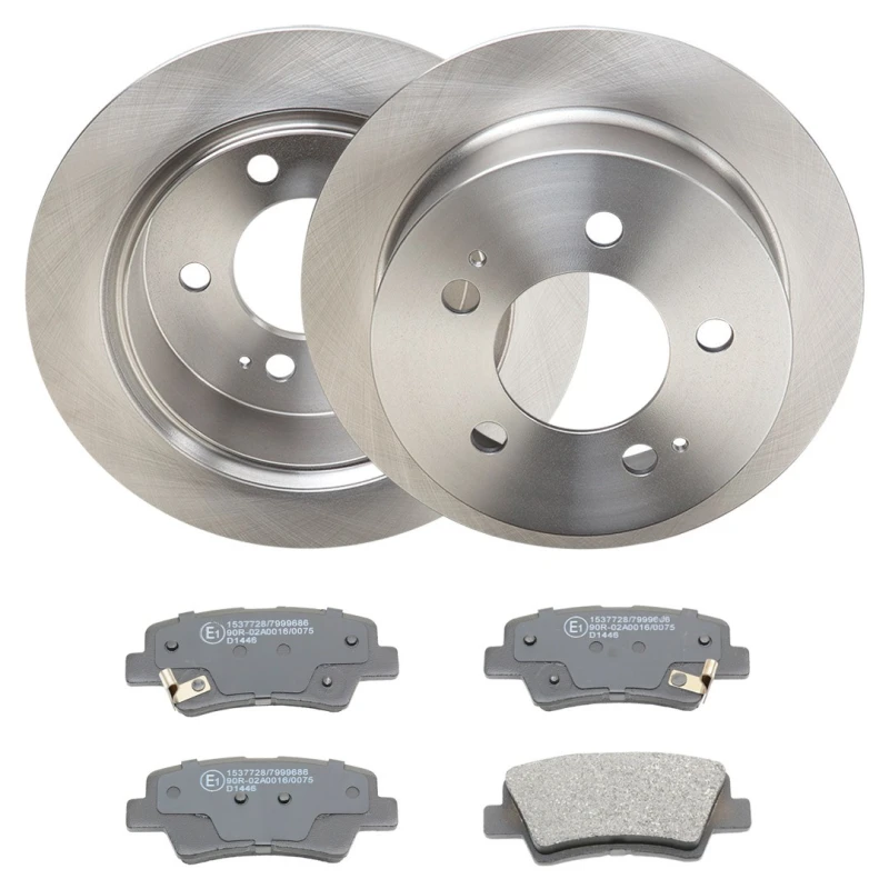 Image of RIDEX 3405B2330 Brake disc and pads set Rear Axle, Brake Disc Type: Solid, with acoustic wear warning Brake Set,disc brakes (3405)