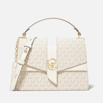 image of Michael Kors Womens Greenwich Medium Th Satchel - Van/Cream