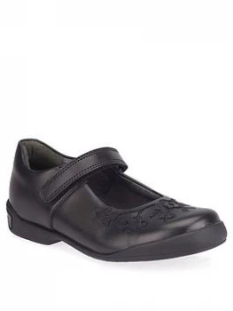 Image of Start-rite Girls Hopscotch School Shoes - Black Leather, Size 12 Younger