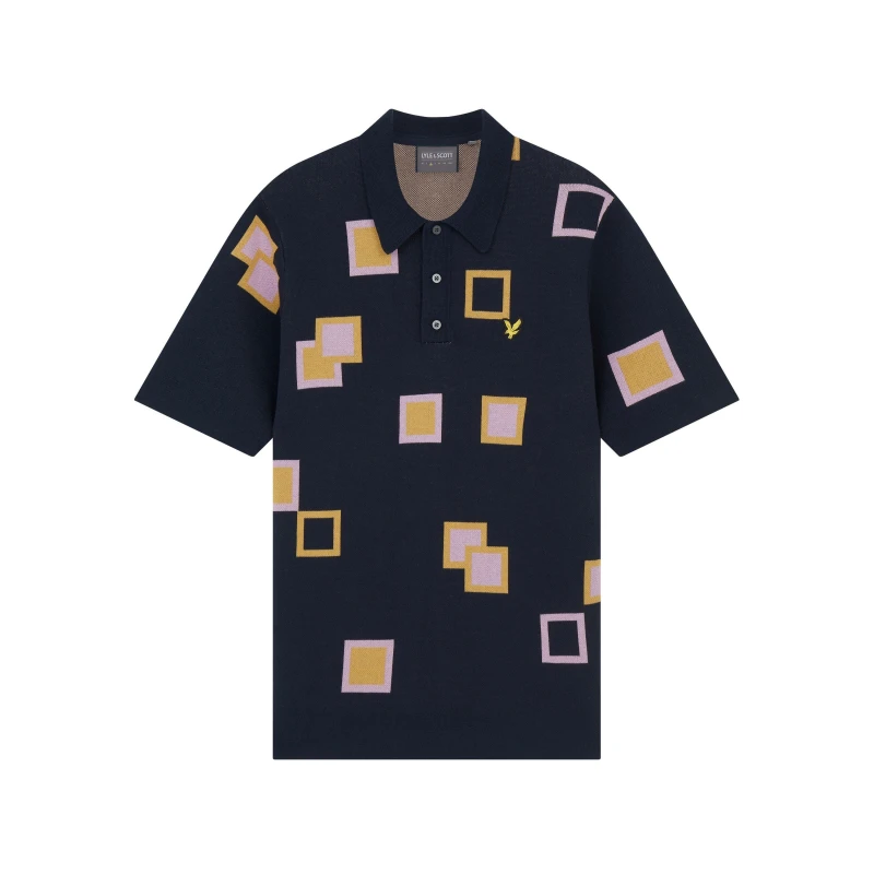Image of Lyle and Scott Knit Golf Polo - Blue Blue XS