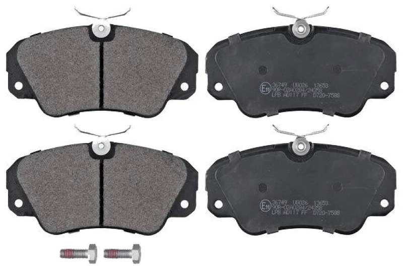 Image of A.B.S. 36749 Brake pad set prepared for wear warning indicator Brake Pad Set,disc brake (402)