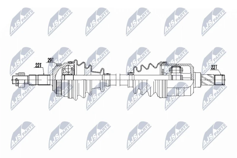 Image of NTY NPW-PL-162 Drive shaft Manual Transmission, Front Axle Left Drive Shaft (13)