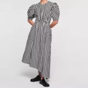Image of Aligne Womens Harlin Curve Sleeve Dress - Black Gingham - EU 36/UK 8