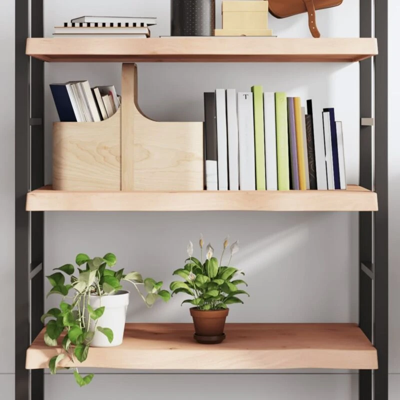 Image of VIDAXL Vidaxl - Wall Shelf 80x40x(2-6) cm Untreated Solid Wood Oak 8720845812683