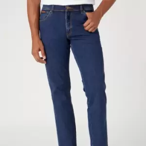 Image of Wrangler Mens Texas Authentic Straight Fit Jeans - Darkstone - W38/L32 - Blue