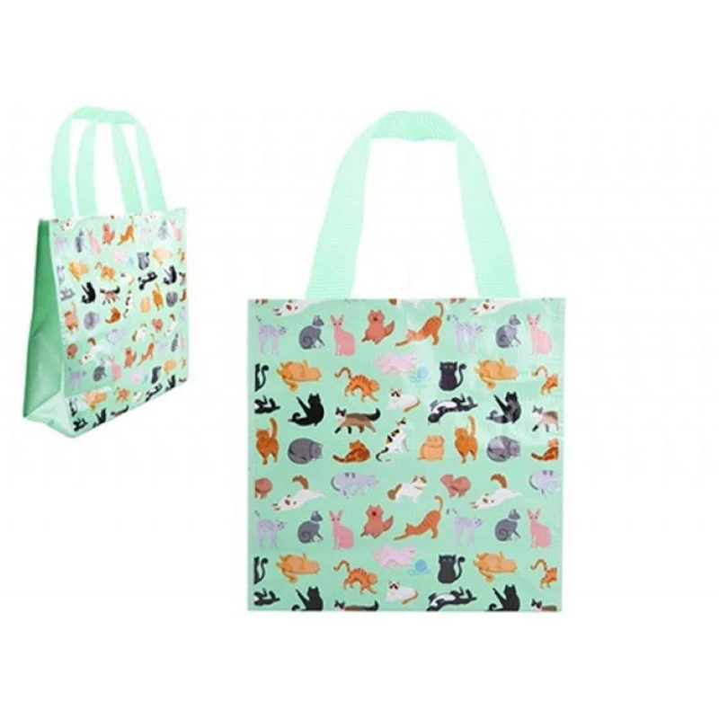 Image of PMS Cats Design Reusable Woven Shopping Bag Multi unisex
