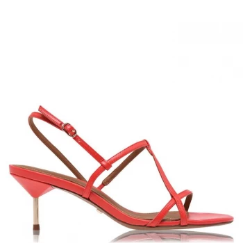 image of Reiss Ophelia Strap Heeled Sandals - Red Calf