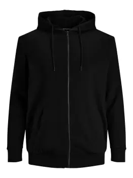 Image of JACK & JONES Zipped Through Plus Size Hoodie Men Black