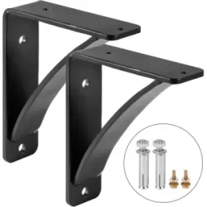 VEVOR Heavy Duty Shelf Brackets 2 Pack, Floating Shelf Bracket 7x6x2", 450 lbs Load Garage Workshop Home, Steel Shelf Brackets Hand Welded Triangle Sh