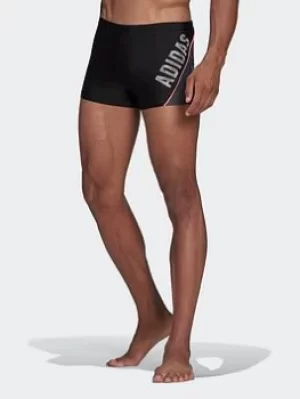 Image of adidas Wording Swim Boxers, Blue, Size Xs-S, Men