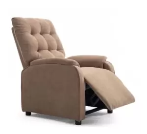 image of Charlbury pushback fabric recliner chair - stone brown