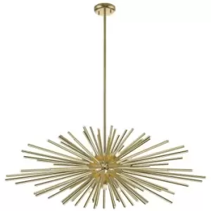 Image of Zumaline Urchin Wide Spherical Pendant Ceiling Light, Clear, Amber, 9x G9