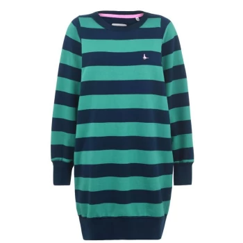 image of Jack Wills Sattely Stripe Sweatshirt Mini Dress - Green