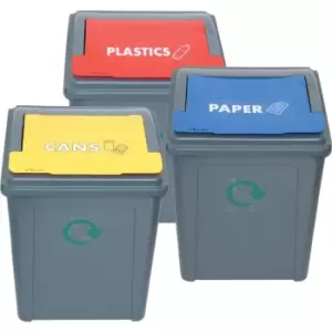 Image of Pack of 3 Recycling Bins - 54L