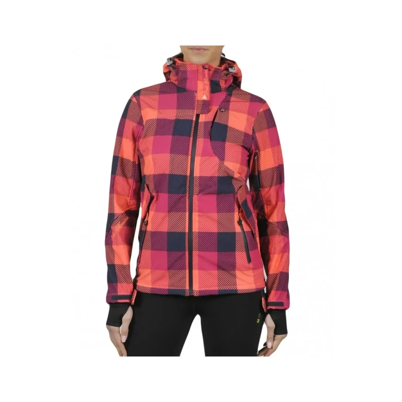 Image of Peak Mountain Womens printed softshell jacket Peak Mountain Aveny Rose Female M