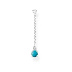 image of Silver Turquoise Zirconia Single Earring H2180-405-17