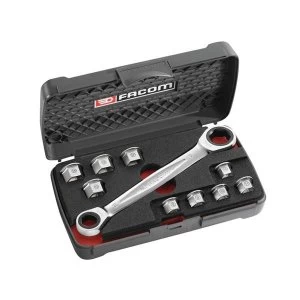 Image of Facom Ratcheting Wrench Set 11 In 1