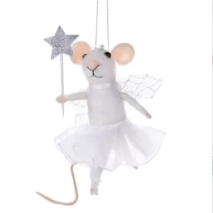 image of Fairy Mouse With Star Wand Felt Hanging Decoration