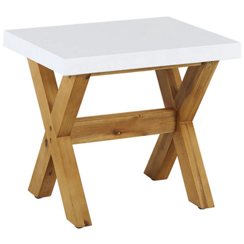 Image of Beliani Garden Stool Olbia Concrete White