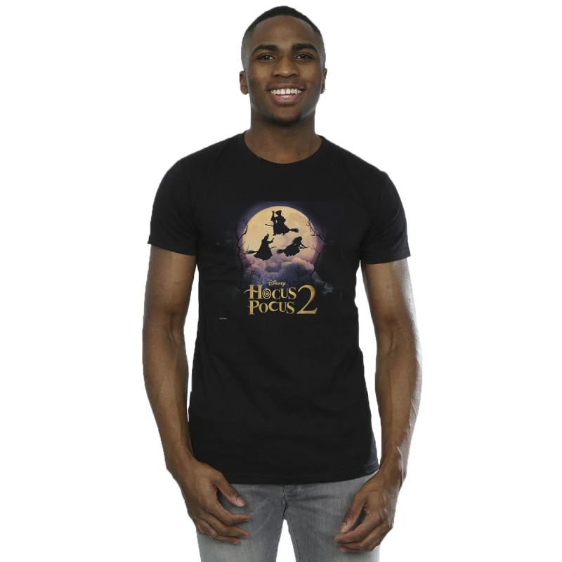 Image of Disney Men Hocus Pocus Witches Flying T-Shirt in Black Size: Small Black S Male 5063283802599