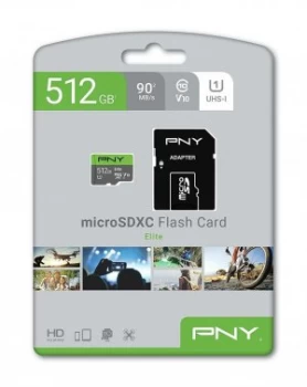 Image of PNY Elite 100MBs microSD Memory Card - 512GB