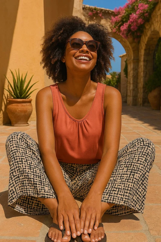 Image of Roman Womens Plain V-Neck Stretch Jersey Vest Top in Burnt Orange Size: 18 Burnt Orange Female 18